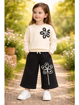 Almira Anne Bebek Kız Çocuk Çiçek Işlemeli Uzun Kollu Takım