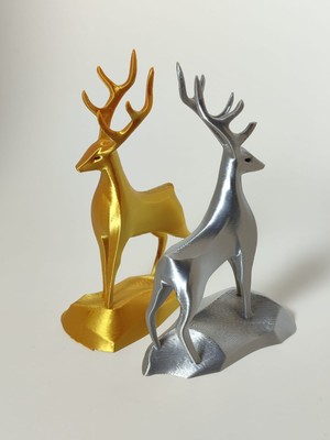 3DART54 Dekoratif Modern Ikili Geyik Biblo Seti - Minimalist Iskandinav Tarzı Ev ve Ofis Heykeli