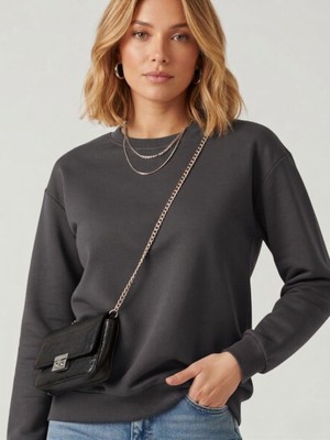 Arya Nisa Kids Kadın Bisiklet Yaka Oversize Mevsimlik Sweatshirt