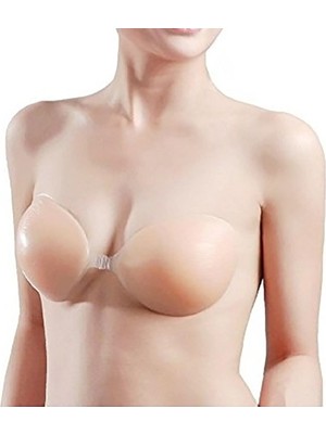 U&me Silikon Dolgulu Et Sütyen, Yapışkanlı Straplez Dekolte ve Sırtı Açık Kıyafetler Için Görünmez Kadın Sütyen Ten Rengi