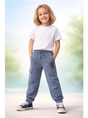 Almira Anne Bebek Çocuk Erkek Giyim Spor Altı Lastikli Bel Yandan Cepli Gri 5-8 Yaş