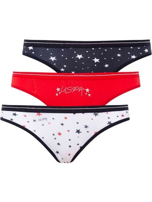 Kadın Renkli Pamuklu 3'lü Paket Slip Külot 66317