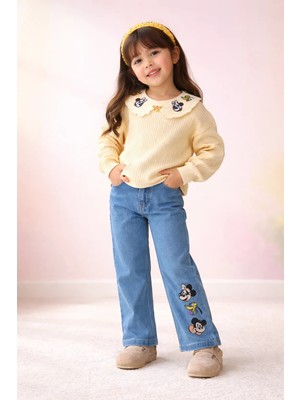 Almira Anne Bebek Kız Çocuk Takımlar Yazlık Minnie Nakışlı Yelekli Setler