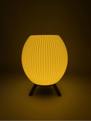 Bs3dcrafts.co Çizgili Yuvarlak Tasarım Tealight Mumluk – Modern Mini Masa Lambader (Ambiyans Aydınlatma)