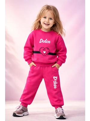 Almira Anne Bebek Fuşya Renkli Çocuk Takım Seti 2-5 Yaş Sweat ve Eşofman Altı