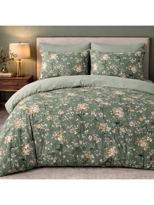 More Home  Çift Kişilik Yorgan Kılıfı + Yastık Kılıfı (Çarşafsız) Floral