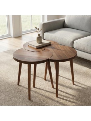 Mobenta Merge Orbit-3, Mobenta Merge Orbit Modern Masif Orta Sehpa ve 3\'lü Zigon Akışkan Form - Cv-Cv-Cv