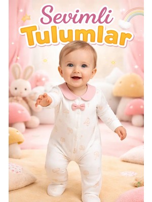 Almira Anne Bebek Bebek Tulum Krem Renkli Kız Bebek Için Rahat ve Kullanışlı