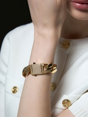 Ekinci Kuyumculuk 14 Ayar Gurmet Altın Bileklik – Taş Detaylı | Kalın, Lüks Model 18CM