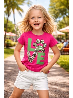 Almira Anne Bebek Kız Çocuk Tişört Günlük Kullanım Sevimli Desenli Renkli Pamuklu