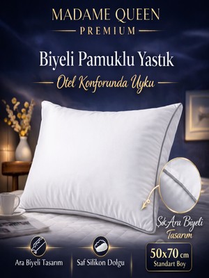 Madame Queen Premium 50X70 Biyeli Pamuk Yastık – 800 gr