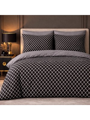 More Home Çift Kişilik Yorgan Kılıfı + Yastık Kılıfı  Motif Desen