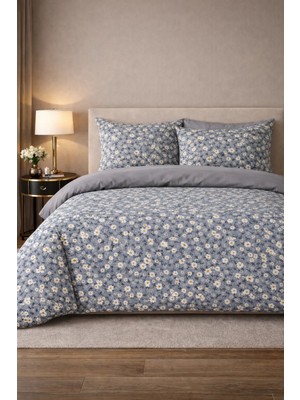 More Home Lastikli Çarşaflı Nevresim Takımı Çift Kişilik Papatya