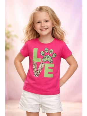 Almira Anne Bebek Kız Çocuk Pamuklu Tişört Günlük Sevimli Desenli Bedenli