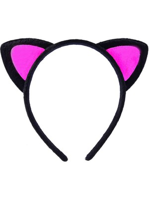 Selfbuysell Sevimli Kedi Kulak Pofuduk Kedi Taç Siyah Içi Şeker Pembe Renk 17X15 cm (5324)