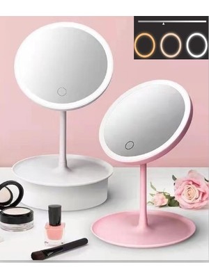 Selfbuysell LED Işıklı Dokunmatik Makyaj Aynası 3 Kademeli Işık Ayarlı (5324)