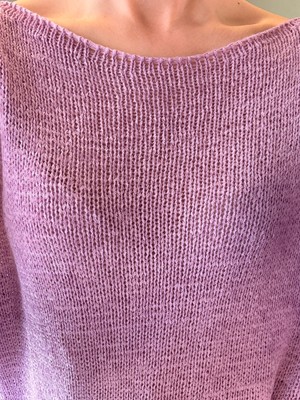Ali Butik Pembe Kayık Yaka Rahat Kalıp Triko
