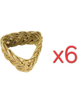 Porland Knit Altın Peçete Halkası 6'lı
