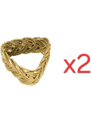 Porland Knit Altın Peçete Halkası 2'li