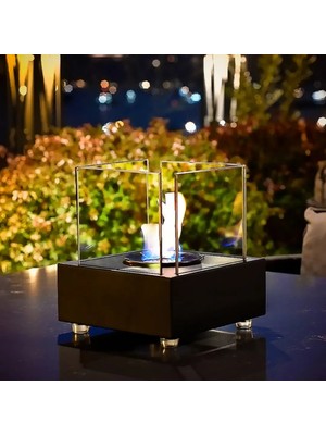 Starfire Elegance Masaüstü Dumansız Şömine – Kokusuz Gerçek Alev, Dekoratif Ambiyans