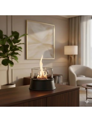 Starfire Coniq Masaüstü Dumansız Şömine – Kokusuz Gerçek Alev, Dekoratif Ambiyans