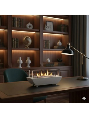 Starfire Plus Masaüstü Dumansız Şömine – Kokusuz Gerçek Alev, Dekoratif Ambiyans