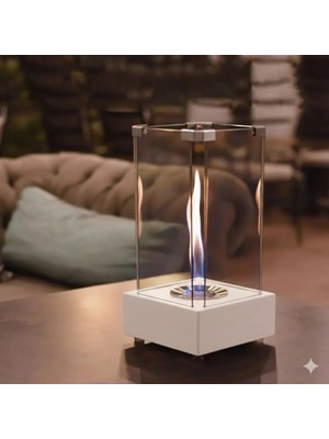 Starfire Mini Tornado Masaüstü Dumansız Şömine – Kokusuz Gerçek Alev, Dekoratif Ambiyans