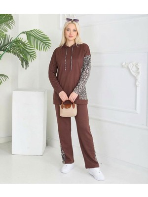 Arya Nisa Kids Leopar Detaylı Tunik Pantolon Mevsimlik Alt Üst Takım