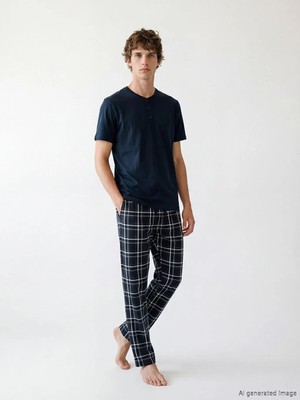 LC Waikiki Standart Kalıp Ekose Erkek Pijama Takımı  (S6)