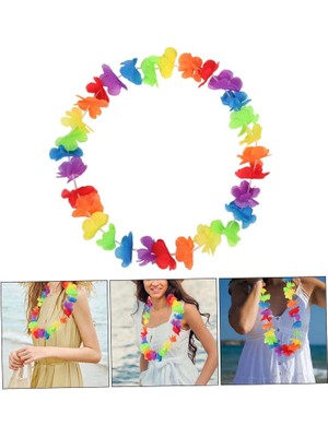 Selfbuysell Hawaii Çiçekli Boyun Kolyesi - Renkli Tropikal Parti Leisi