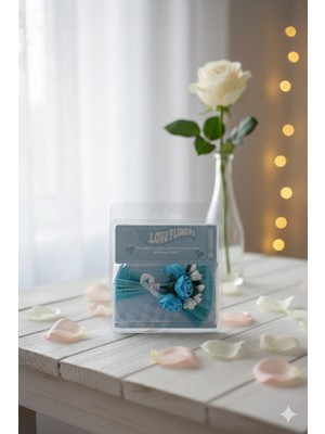 Mobgift Aynalı Mini Buket Hot Flowers Gül Kutusu Sevgiliye Hediye