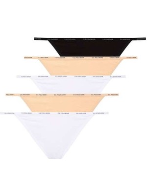 Kadın Renkli Ip Detaylı 5'li Paket Slip Külot 67000