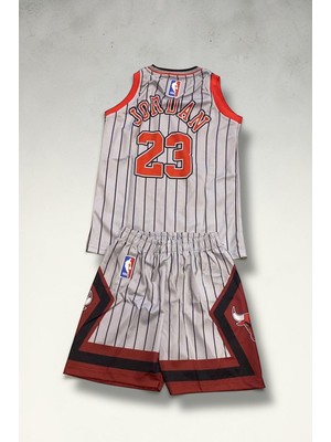 Çağrı Giyim Çizgili Chicago Bulls Jordan Çocuk Basketbol Forma