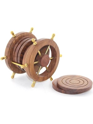 Selfbuysell Pirinç Dümenli Ahşap Bardak Altı W720