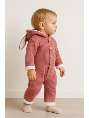 Almira Anne Bebek Önde Düğmeli Bebek Polar Tulum | Pembe | 9 - 12 - 18 - 24 Ay