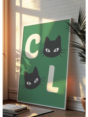 Des Vu Print Cool Kedi Posteri, Kedi Temalı Pinterest Temalı Çerçevesiz Poster