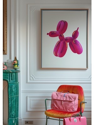 Des Vu Print Pembe Balon Köpek Posteri, Pinterest Temalı Çerçevesiz Poster