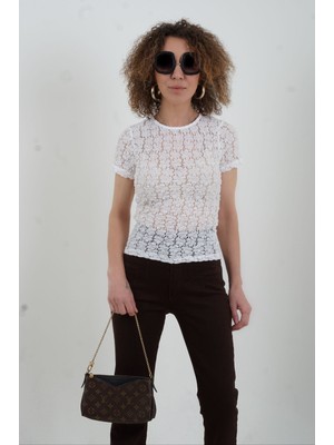 Zelish My Sister Beyaz O Yaka Dantel Bluz