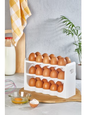 Leylart 30 Bölmeli 3 Katlı Yumurtalık Organizer – Buzdolabı Düzenleyici, Bpa Içermeyen Yumurta Saklama Kabı