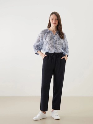 Lc Waikiki Yeni Sezon Beli Lastikli Keten Karışımlı Kadın Pantolon