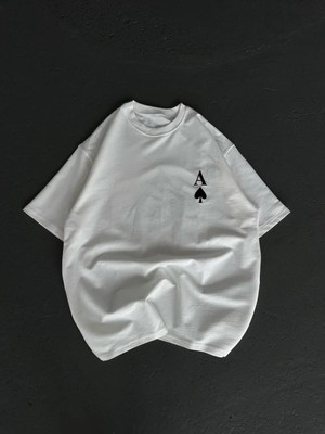 Giyim Center Kadın Baskılı T-Shirt Kısa Kol Bisiklet Yaka Oversize Rahat Kalıp Günlük Tişört  - Beyaz