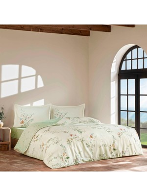 Linens Allday Miren Pamuk Saten King Nevresim Takımı Yeşil