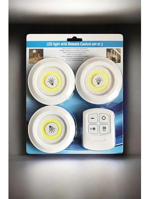 Epilons Mey Ithalat® Mutfak Dolap Altı Işığı Uzaktan Kumandalı Yapışkanlı Kablosuz Pilli