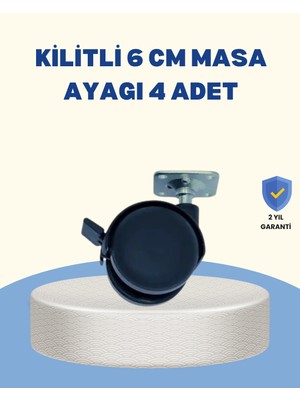Epilons Mey Ithalat® Kilitli Mobilya Tekerleği 6 cm 4’lü Kolay Kurulum