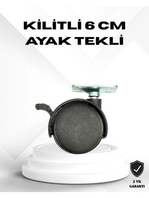 Epilons Mey Ithalat® Kilitli 6 cm Masa Ayağı Tekli Döner Tekerlek