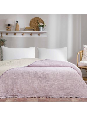 Linens Coraux Pamuk Muslin Çift Kişilik Pike Lila