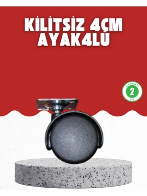 Epilons Mey Ithalat® 4 cm Kilitsiz Tekerlek Ayak Seti Zemin Koruyucu