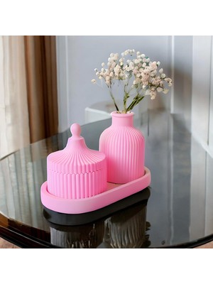 Genel 3 Parça Modern Dekoratif Vazo ve Saklama Kutusu Seti - Şık Ev Dekorasyonu