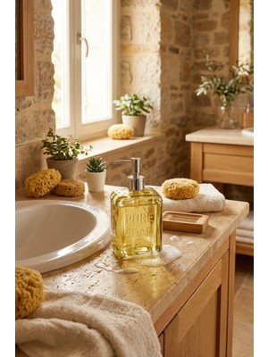 Makri Home Renkli Cam Sıvı Sabunluk, 500 Ml, Sarı