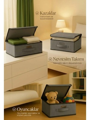 Modern Kapaklı Dolapiçi Çok Amaçlı 3'lü Set